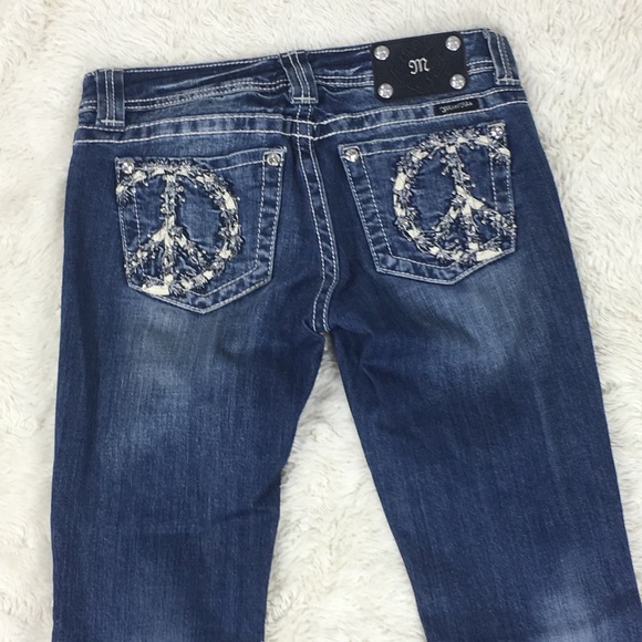 miss me peace sign jeans
